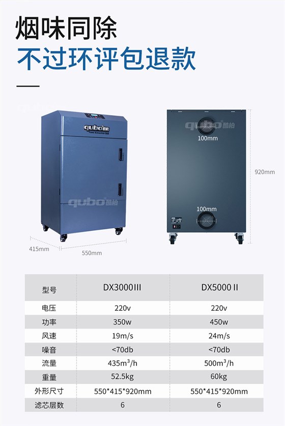 激光切割烟雾净化器DX3000-III6层过滤，功率350W，风速19m/s，流量435m³/h