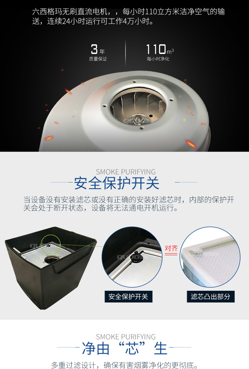 小型可移动式焊锡烟尘净化器TF300电机